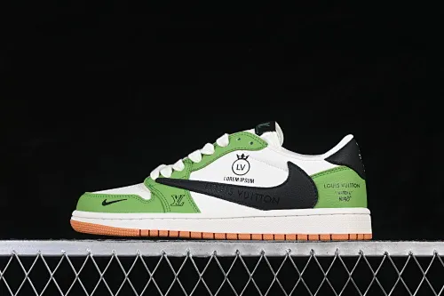 All categories Air Jordan Jordan series basketball shoes Air Jordan 1 Low High-end customized low-top sneakers Travis Scott x Fragment Design x Air Jordan 1 Low OG SP AJ1 Joe 1 joint white, green, black and brown low-top cultural casual sneakers DZ2688-002